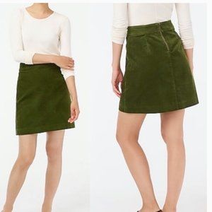 NWT Green J Crew  Corduroy Mini Skirt